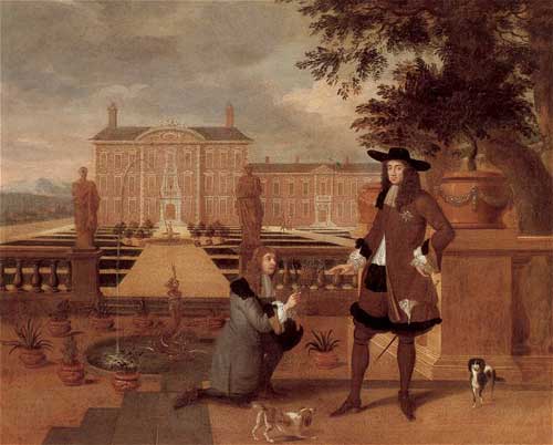 John Rose, the Royal Gardener, presenting to John Rose (1619–1677), the Royal Gardener, presenting a Pineapple to King Charles II (1630–1685) (after Henry Dankerts), collection of Ham House, Surrey, England