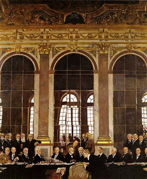 The Signing of Peace in the Hall of Mirrors, Versailles by William Orpen