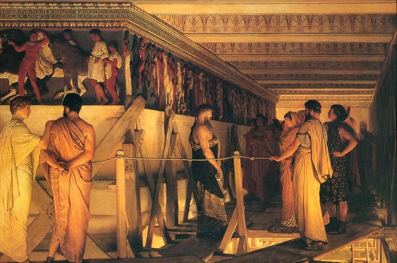 Phidias showing the frieze to his friends - Lawrence Tadema