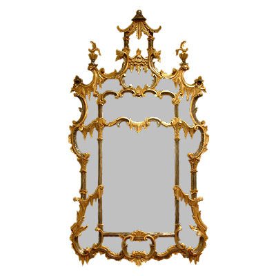 Chinese Chippendale gilded mirror