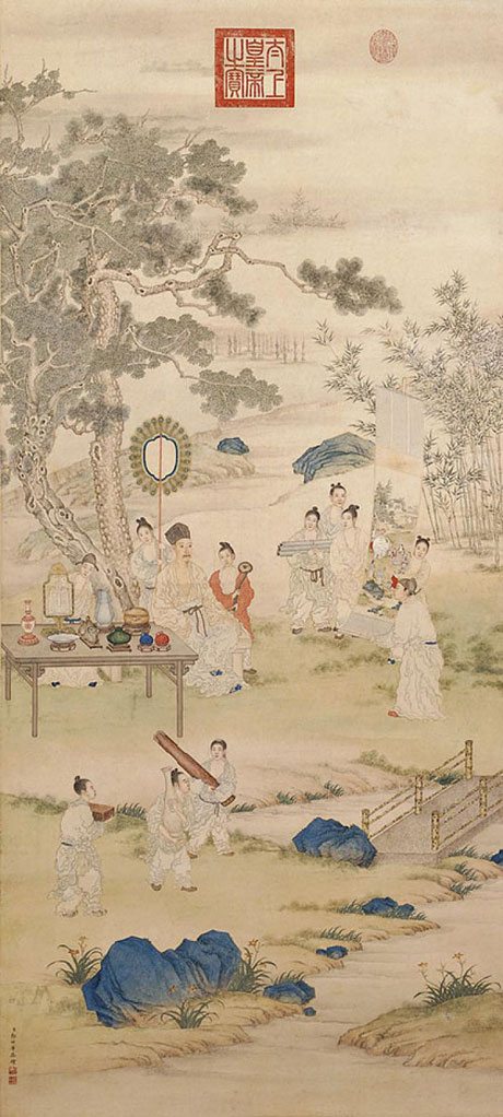 Qianlong-viewing-paintings