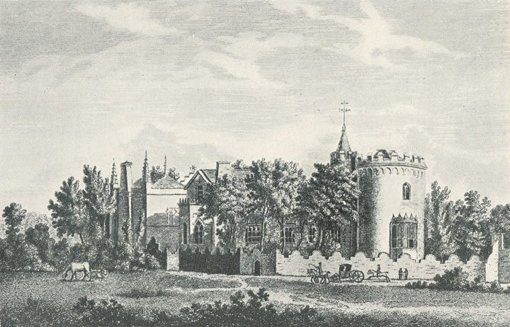 Strawberry Hill, north front, reproduced from Walpole's Works Ed. 1798