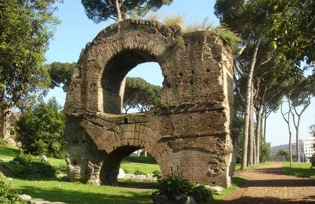 Remains Roman Arch on the Palatine Hill at Rome