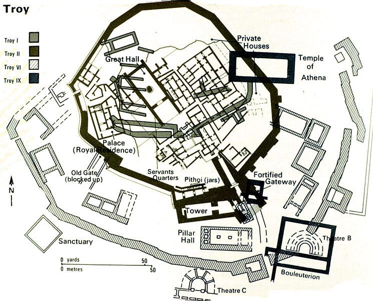Map of the Excavation of Troy