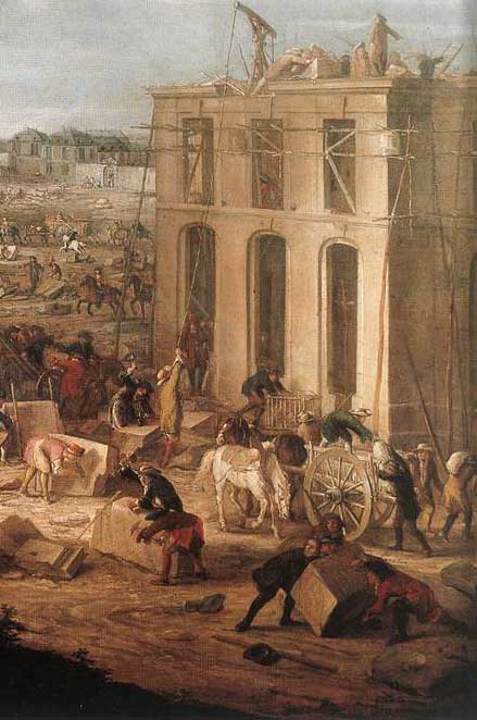 Workers-Versailles Building works, 17th century style at Chateau Versailles