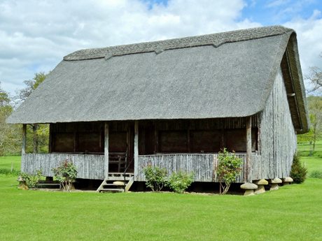 English thatched cricket pavilion