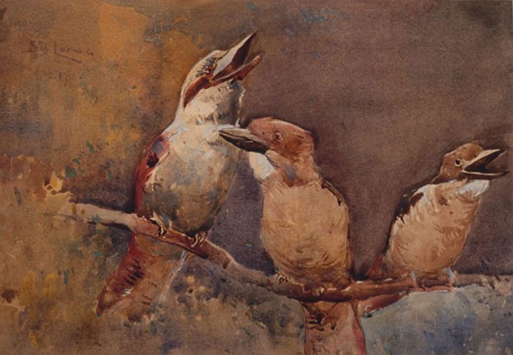 Kookaburras 1910 by Sydney Long © The Estate of Sydney Long. Courtesy of the Ophthalmic Research Institute.