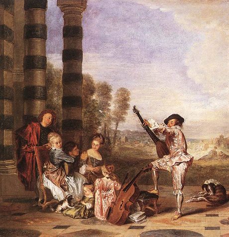 Detail from The Music Party by Antoine Watteau