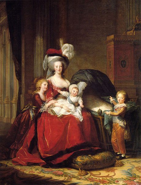 Queen Marie Antoinette with her children - by Vigee Le Brun