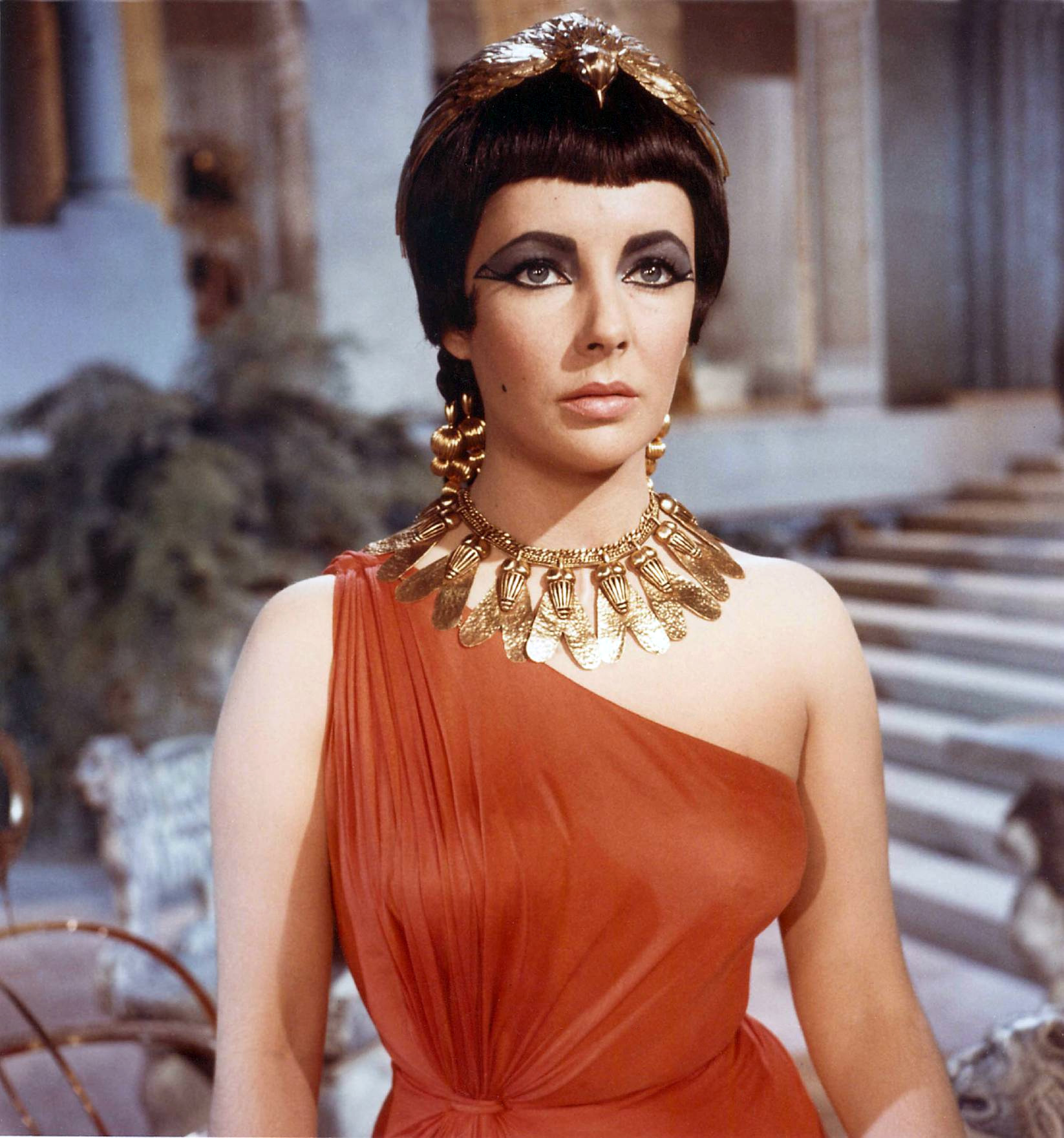 British born American actress Elizabeth Taylor (1932-2011) renowned for her role as Cleopatra (1963)