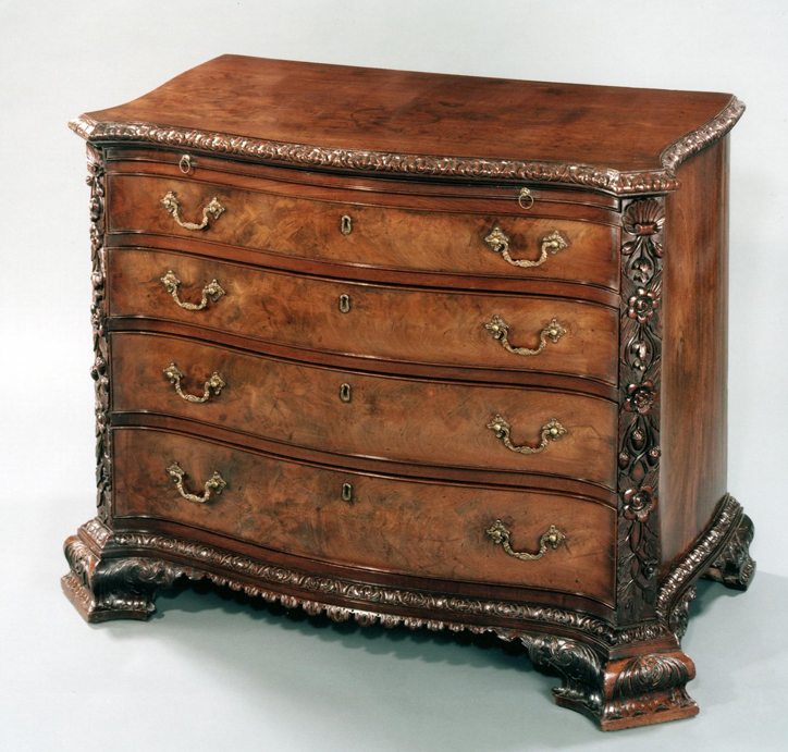 George III Chippendale Period Mahogany Commode courtesy Apter Fredericks - Note the Brushing Slide