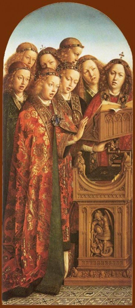 Detail: Ghent Altarpiece, Chapel Cathedral of Saint Bavo, Ghent, Belgium, by Hubert and Jan Von Eyck