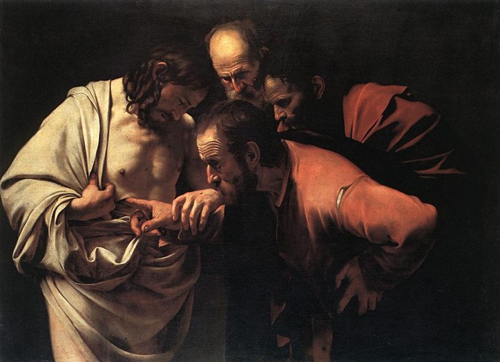 The Increduilty of Saint Thomas, by Caravaggio 1601 - 1602, Sanssouci, Potsdam