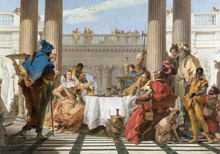 Giambattista TIEPOLO - The Banquet of Cleopatra (1743-44), oil on canvas, courtesy National Gallery of Victoria, Melbourne, Felton Bequest 1933 