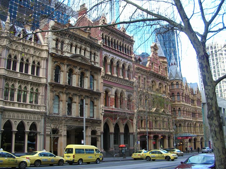 Historic buildings on Collins Street, Melbourne