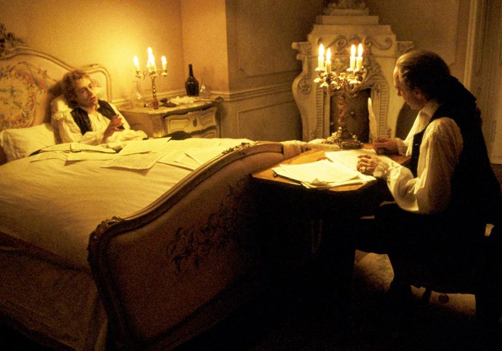 Scene in the film Amadeus with Salieri (F Murray Abraham) helping Mozart  (Tom Hulce) to finish his Requiem