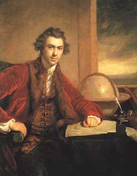 Sir Joseph Banks painted by Sir Joshua Reynolds in 1773 following his return from his trip to Australia and his immediate fame