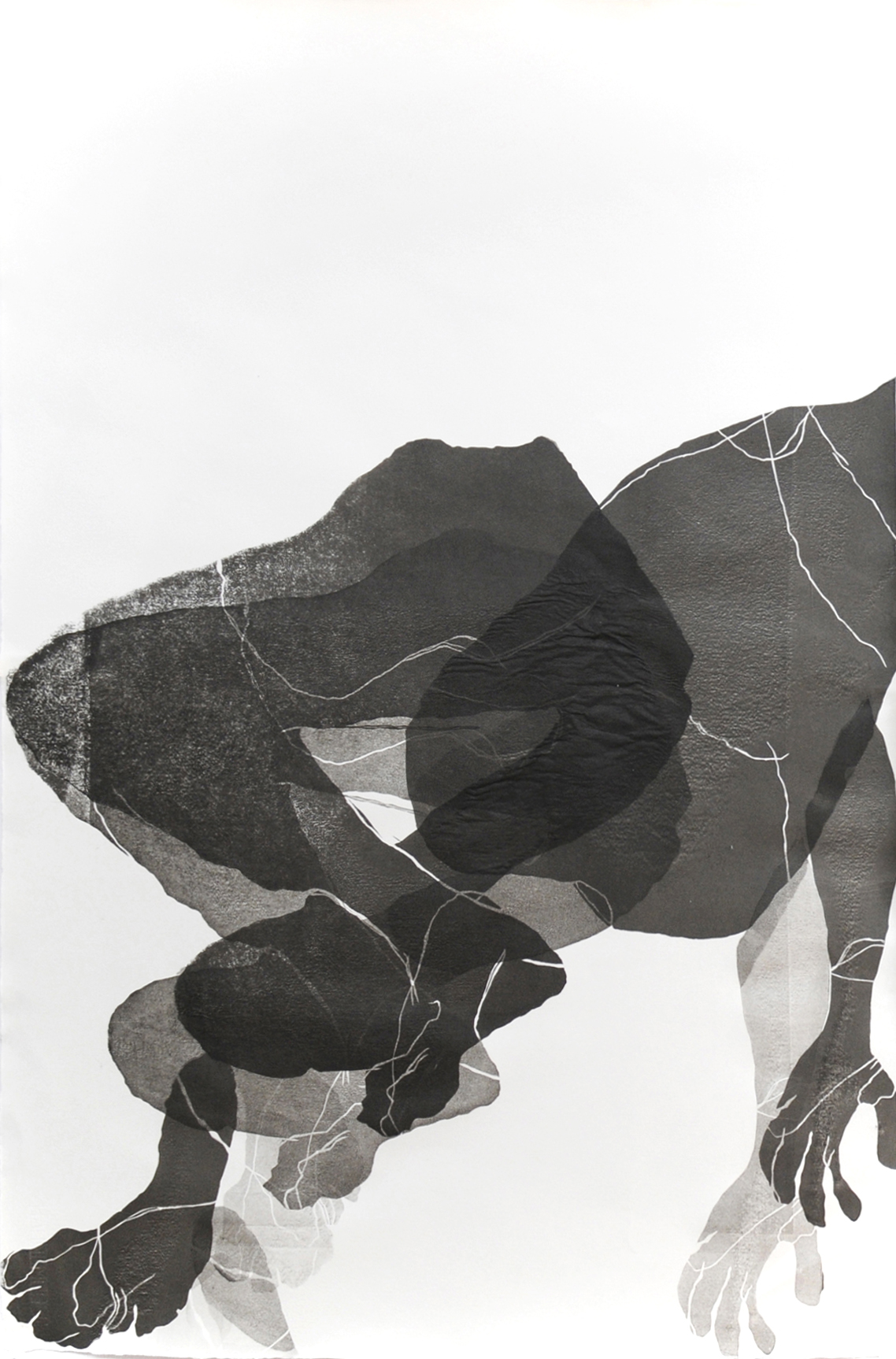 Ursula Scott, Body #5, linocut on Arches paper courtesy Artist