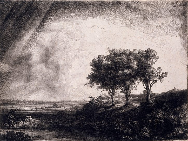 The Three Trees, by Rembrandt, Etching, Rembrandt, 1643, © Victoria and Albert Museum, London
