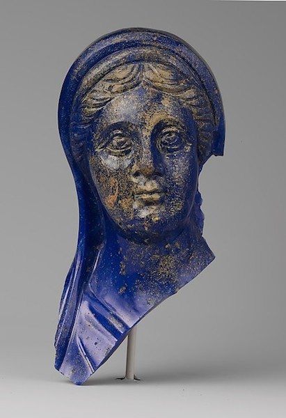 Glass Portrait Head of a Woman, 1st half 2nd century AD, mould-pressed and carved. Fletcher Fund, 1959, courtesy The Metropolitan Museum of Art, New York