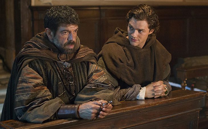 Pierfrancesco Favino (L) and Lorenzo Richelmy (R) in a scene from Netflix's "Marco Polo." Photo Credit: Phil Bray for Netflix