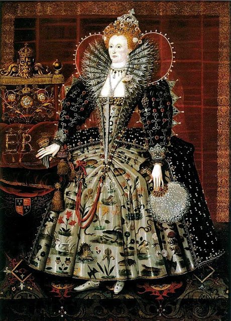1592-99 Queen Elizabeth I 1533-1603  The Hardwick Portrait by Nicholas Hilliard and his workshop. (2)