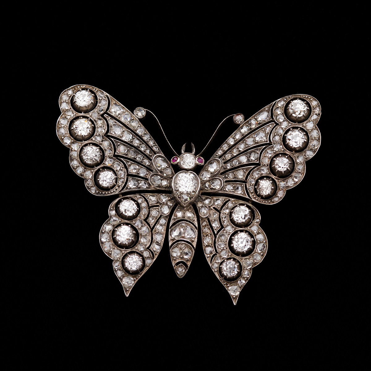 Antique diamond butterfly brooch