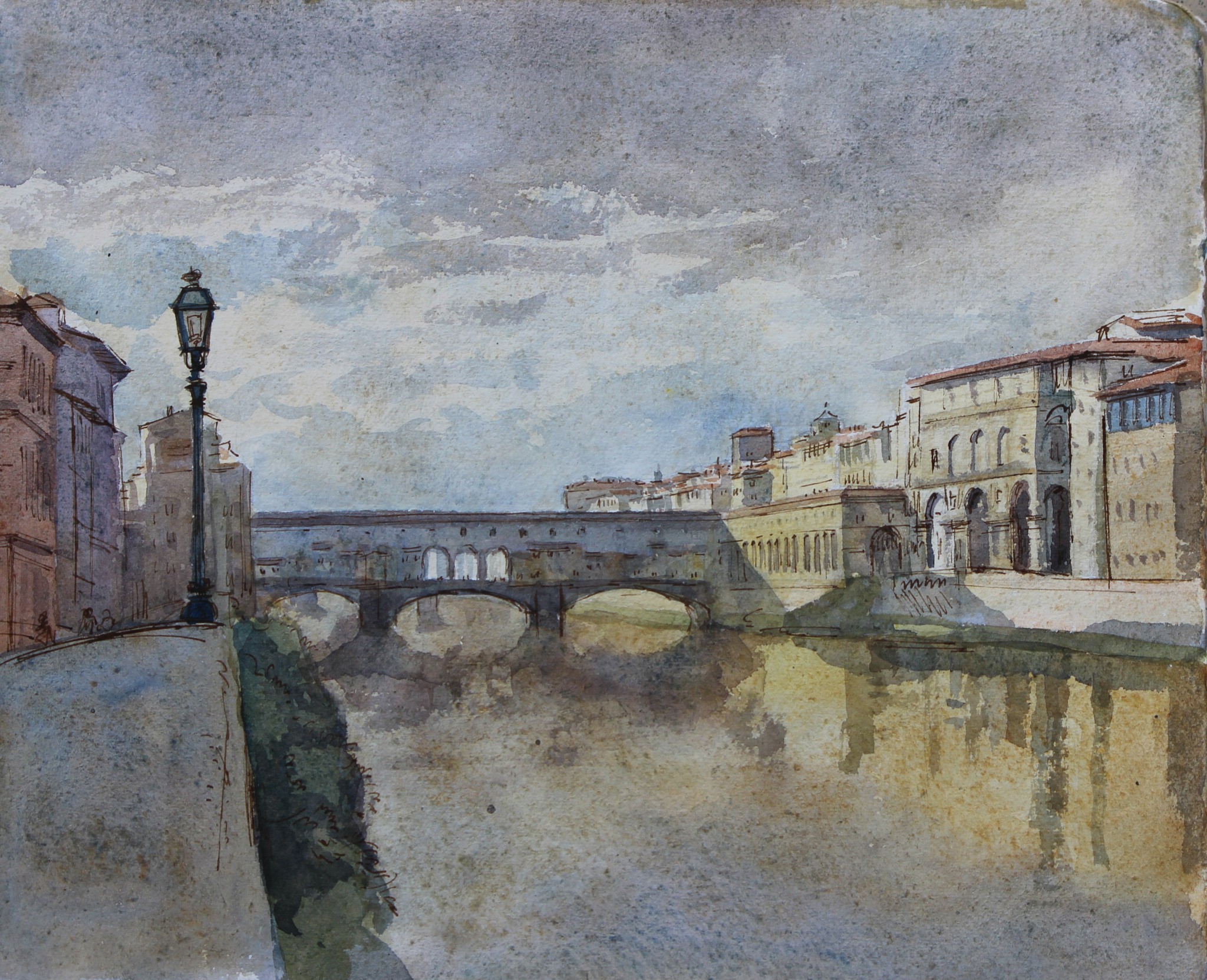 Ponte Vecchio2     David Henderson, The Ponte Vecchio, Ink and watercolour 27 x 32 cm, 2014