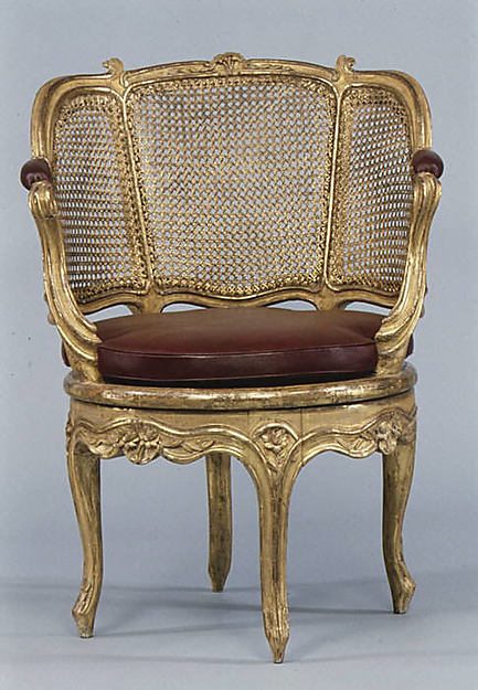 c1760 French carved and gilded beech chair