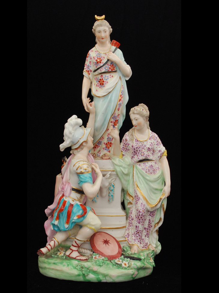 Figural group of Jason and Medea at The Altar of Diana. Soft-paste porcelain, Derby, c. 1775 courtesy Etruria Antiques Gallery