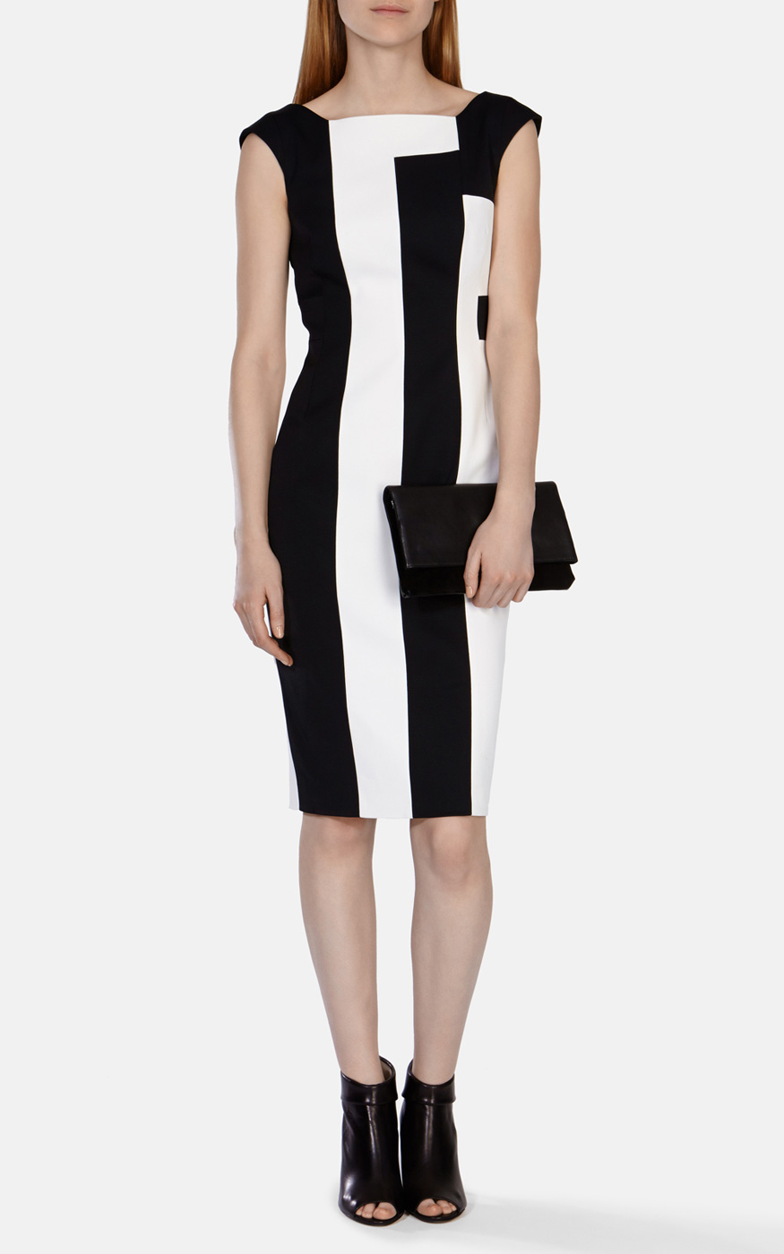 laren-millen-black-and-white-striped-dress
