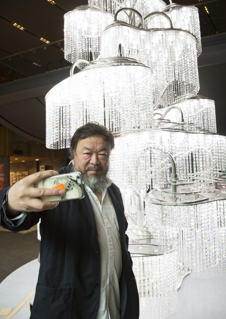Ai Weiwei with Chandelier