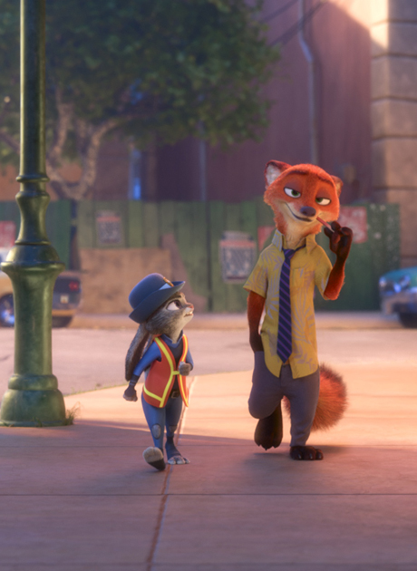 The Reluctant Partner: Fast-talking, con-artist fox Nick Wilde is not really interested in helping rookie officer Judy Hopps crack her first case... courtesy The Walt Disney Company (Australia). All rights reserved.