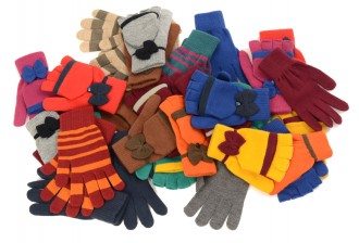 Big pile of gloves and mittens.