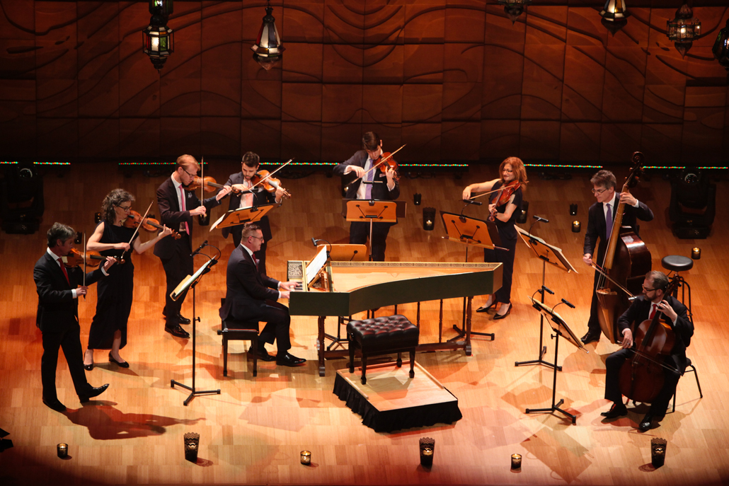 The Australian Brandenburg Orchestra led by artistic director Paul Dyer, on stage in Melbourne, November 5, 2016, photo by Steven Godbee