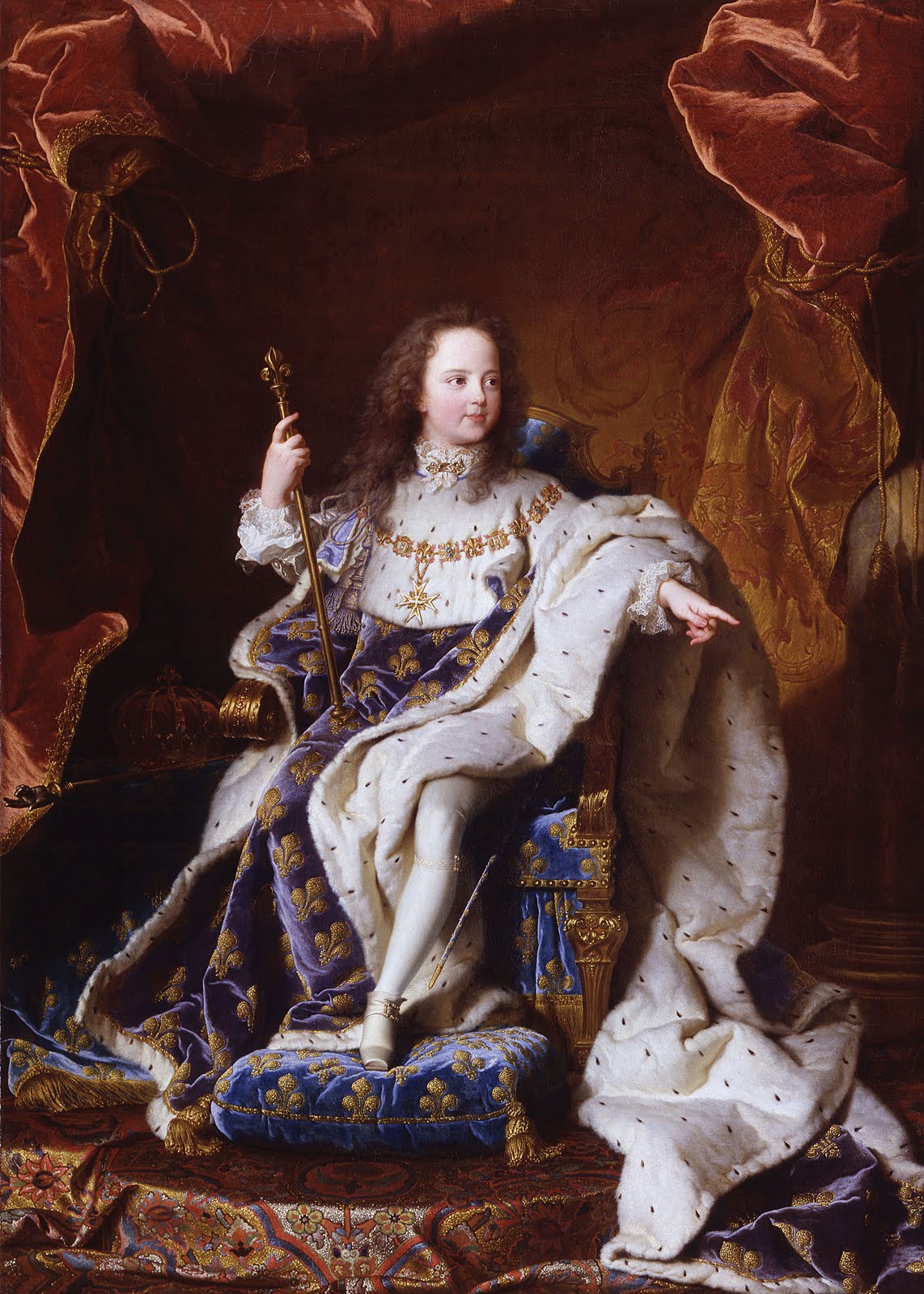 Hyacinthe Rigaud  (French, Perpignan 1659–1743 Paris) and Workshop, ca. 1716–24 Louis XV enfant, oil on canvas, Purchase, Mary Wetmore Shively Bequest, in memory of her husband, Henry L. Shively, M.D., 1960, courtesy The Metropolitan Museum of Art