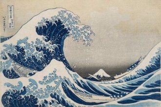 The Great Wave Off Kanagawa (c. 1830) from the Thirty-six views of Mt Fuji series 1826-33 colour woodblock 25.7 x 37.7 cm (image and sheet) National Gallery of Victoria, Melbourne