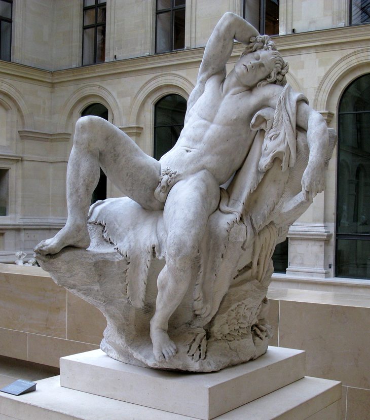 Sleeping Faun (replica of the Berberini Faun) - Edmé Bouchardon, sculptor - Musée du Louvre, Paris