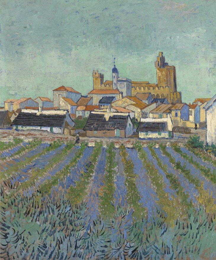 Vincent van Gogh Dutch 1853–90 View of Saintes-Maries de-la-Mer 1888 oil on canvas 84.2 x 53.0 cm Kröller-Müller Museum, Otterlo, © Kröller-Müller Museum