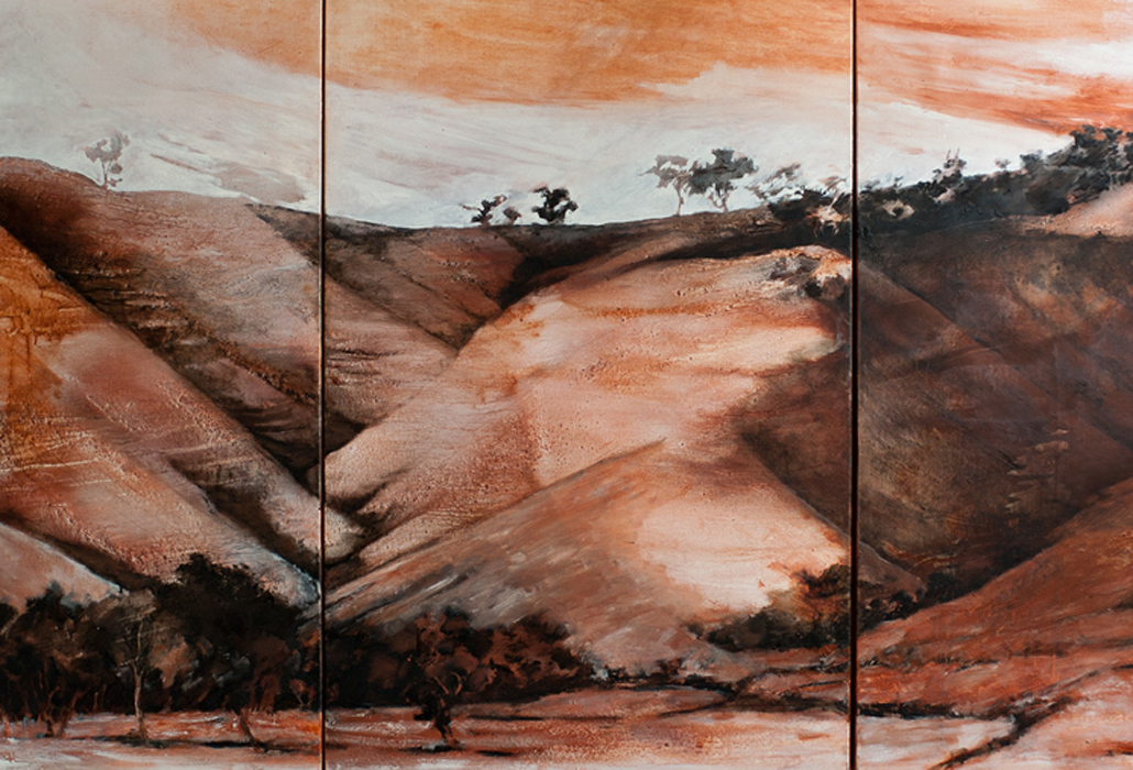 Detail: Homeground 3 2004 Absence and Presence Series 183x270x0cm Ochre, pigment and oil on linen Collection of artist