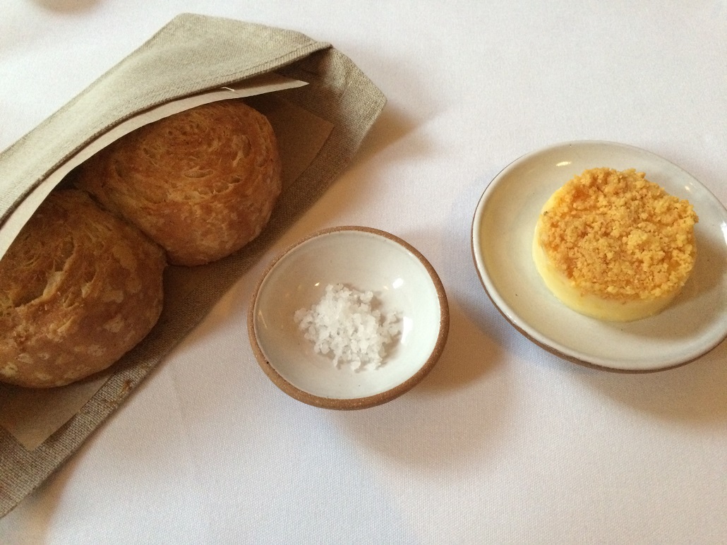 Crusty bread and salted butter provided a delicious accompaniment to the start of the meal at Eleven Madison Park. Photograph by Belinda McDowall