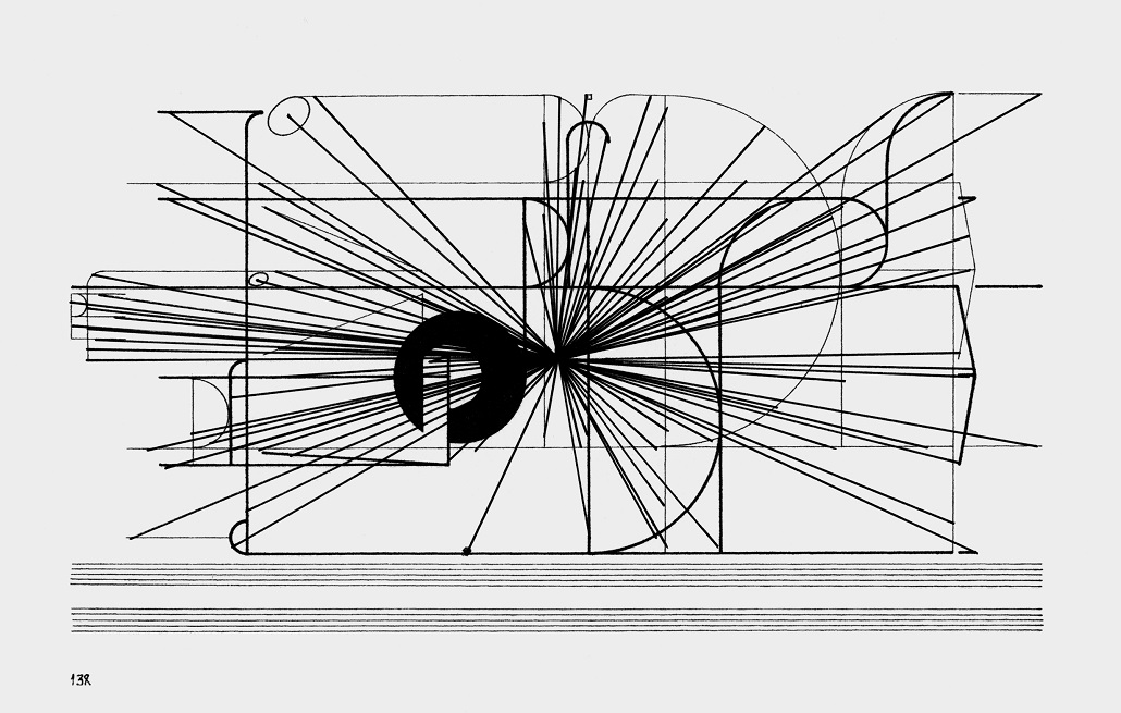 Marco Fusinato, Mass Black Implosion (Treatise, Cornelius Cardew) (detail), 2013, ink on archival facsimile of score, images courtesy the artist and Anna Schwartz Gallery © the artist