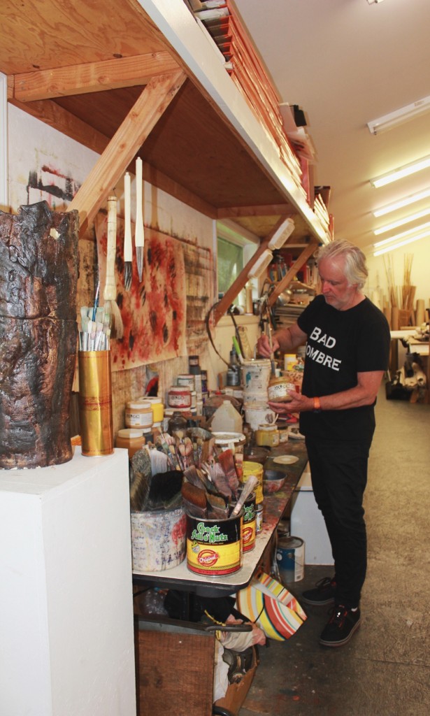 Artist David Rankin in his studio on Shelter Island, New York, photo by Allison Weibye