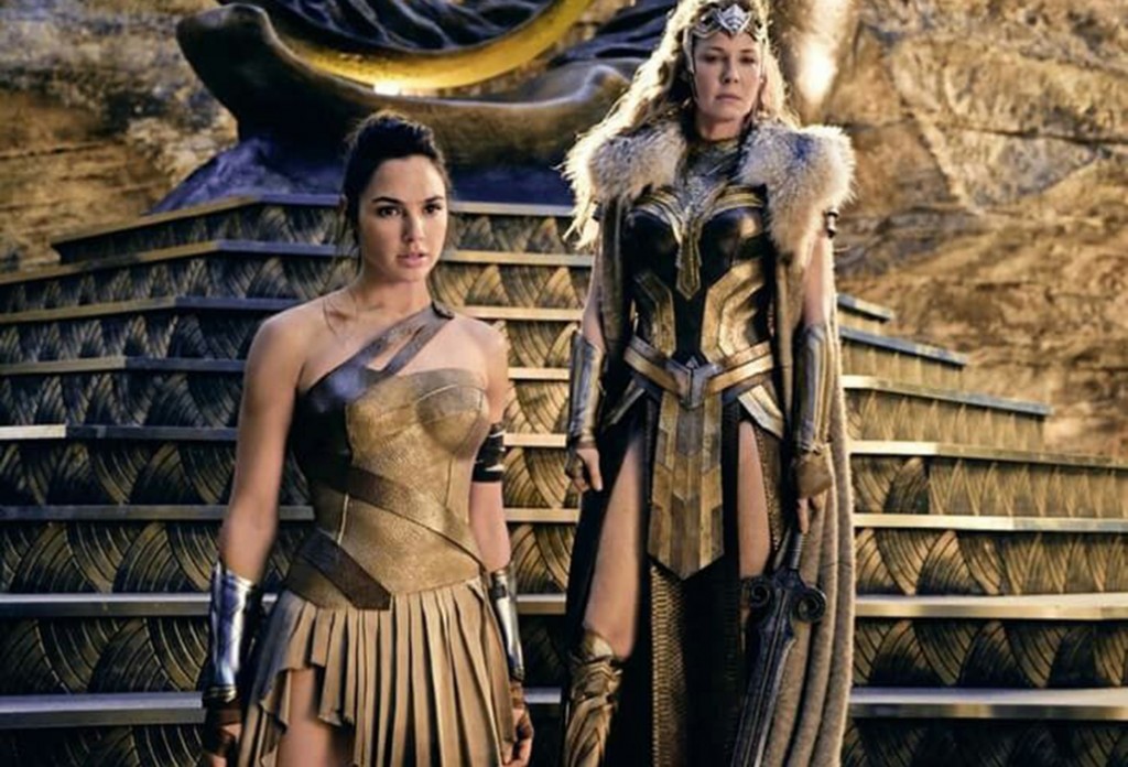 Gal Gadot as Wonder Woman with her mother played by Connie Neilsen, courtesy Warner Brothers