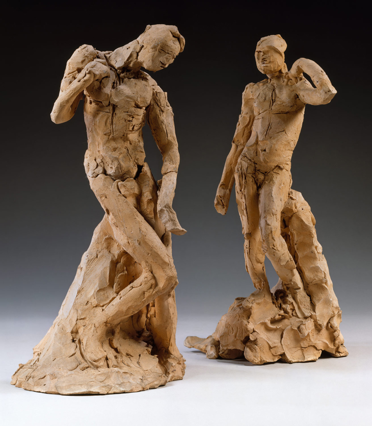 Auguste Rodin, Pair of Standing Nude Male Figures demonstrating the principles of contrapposto according to Michelangelo and Phidias, c1911, Terracotta, courtesy The Metropolitan Museum of Art, New York