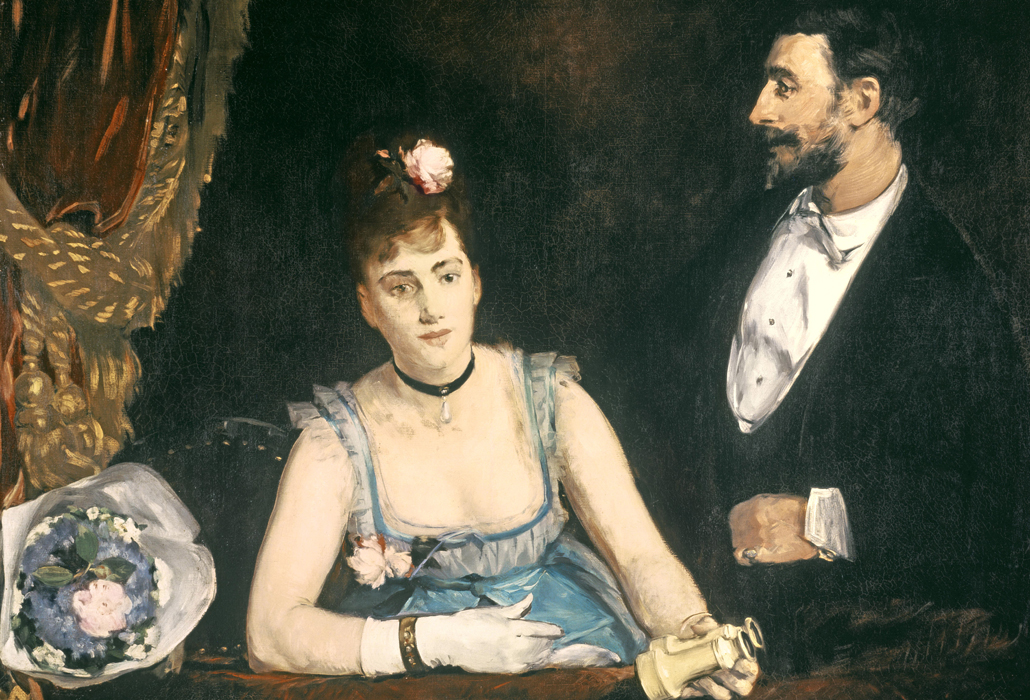 A Box at the Italians' Theatre, 1874 by Gonzales, Eva (1849-83); 98x130 cm; Musee d'Orsay, Paris, France